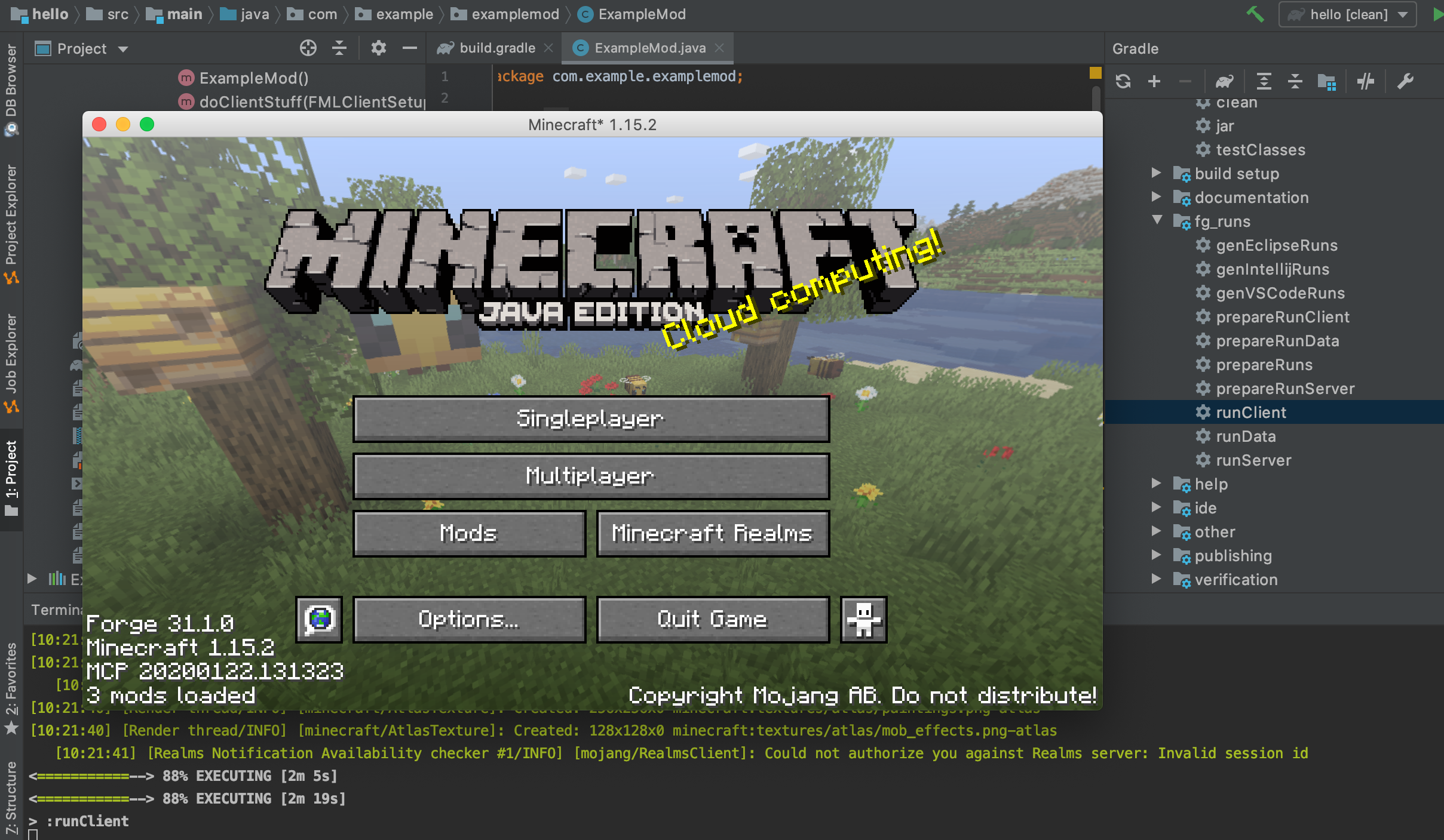 Minecraft Mod 開発環境構築 Intellij Idea Minecraft Forge 1 15 2 Hello World Mod 作成 Qiita