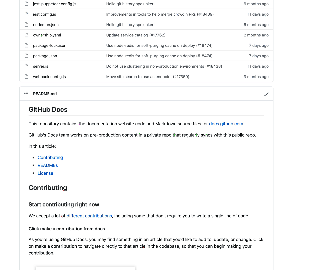 Table of Contents support in Markdown files | GitHub Changelog