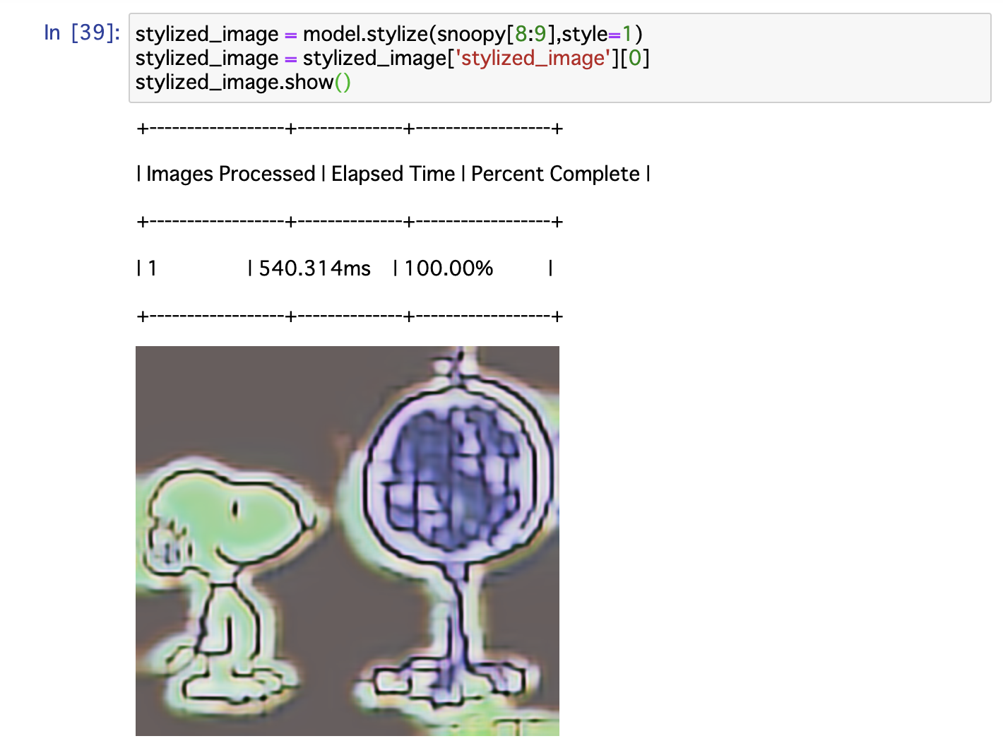 Python Jupyter スヌーピー画像をゴッホ風と葛飾北斎風の画風に変換してみた Turi Create Qiita