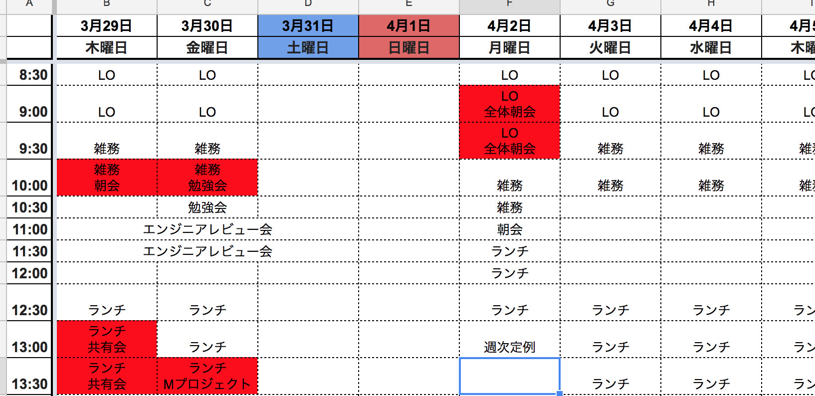 Google Apps Scriptでgoogleカレンダーからタイムスケジュールを作成してみた Qiita